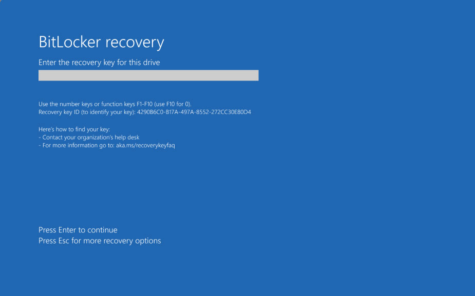 bitlocker recovery